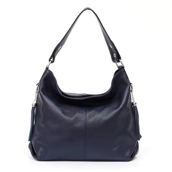 leather shoulder bag women with tassel