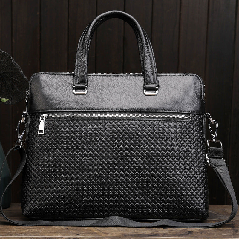 Genuine Leather Men's Office Briefcase Bag
