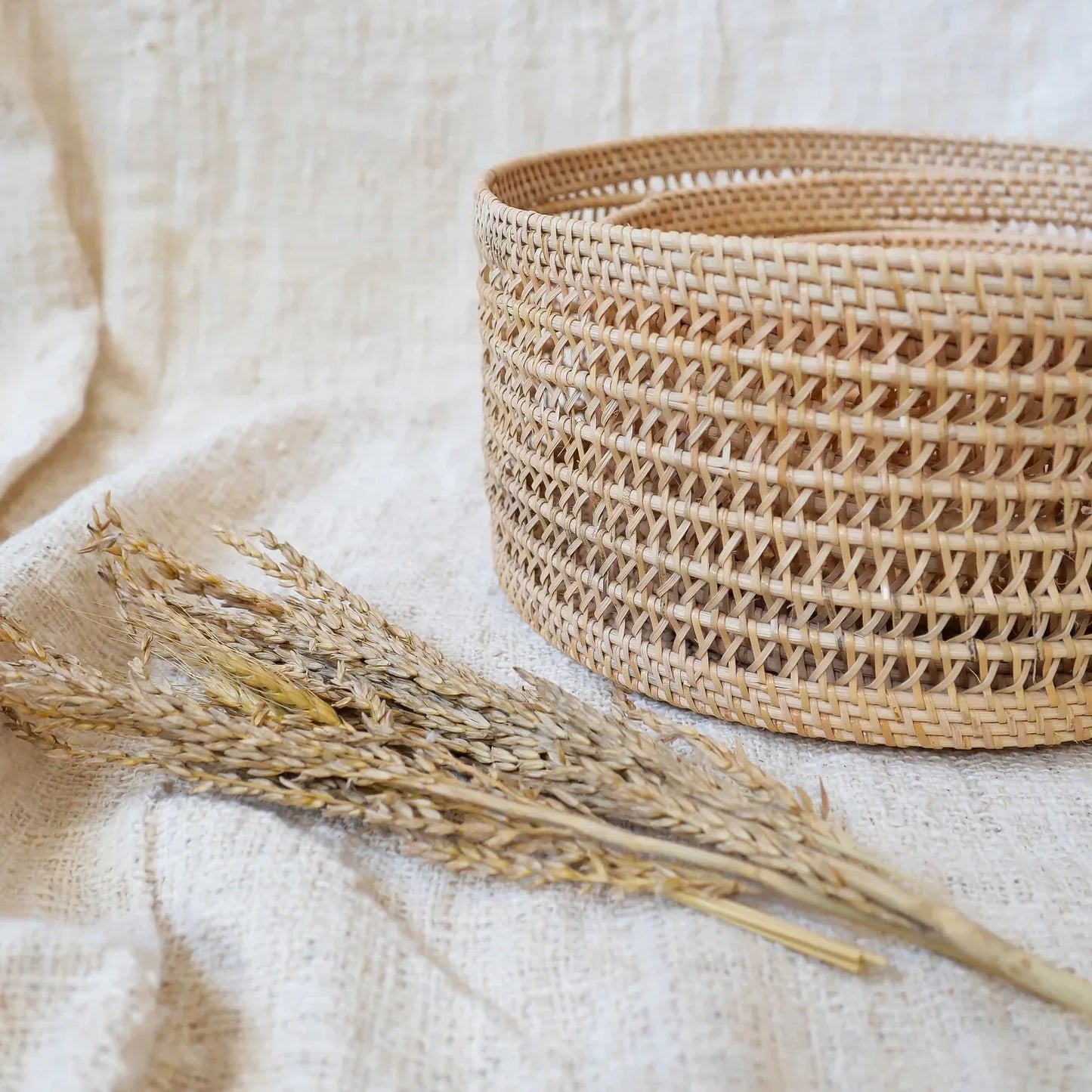 Round Rattan Storage Basket Planters