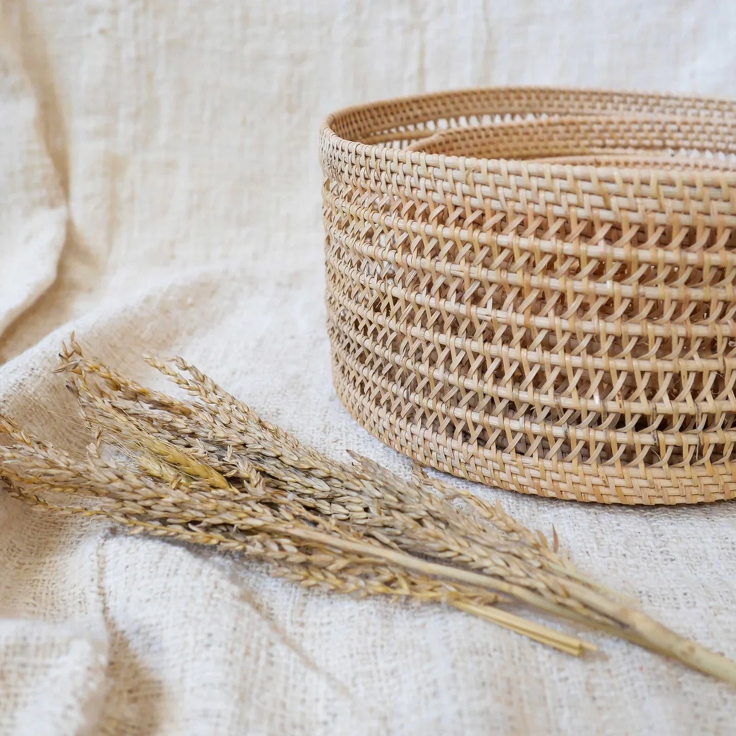 Round Rattan Storage Basket Planters