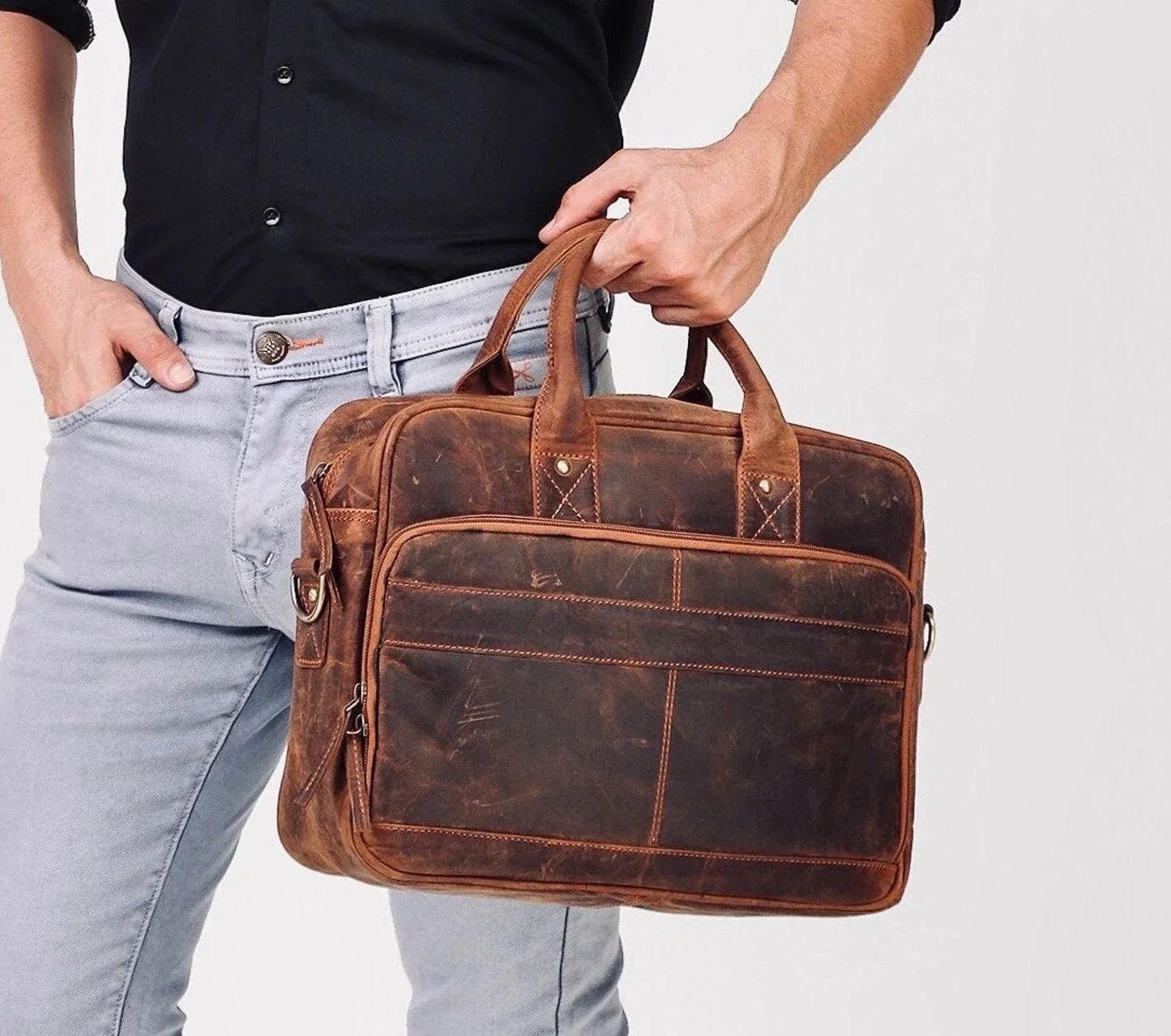 Retro Real Leather Crossbody Bag