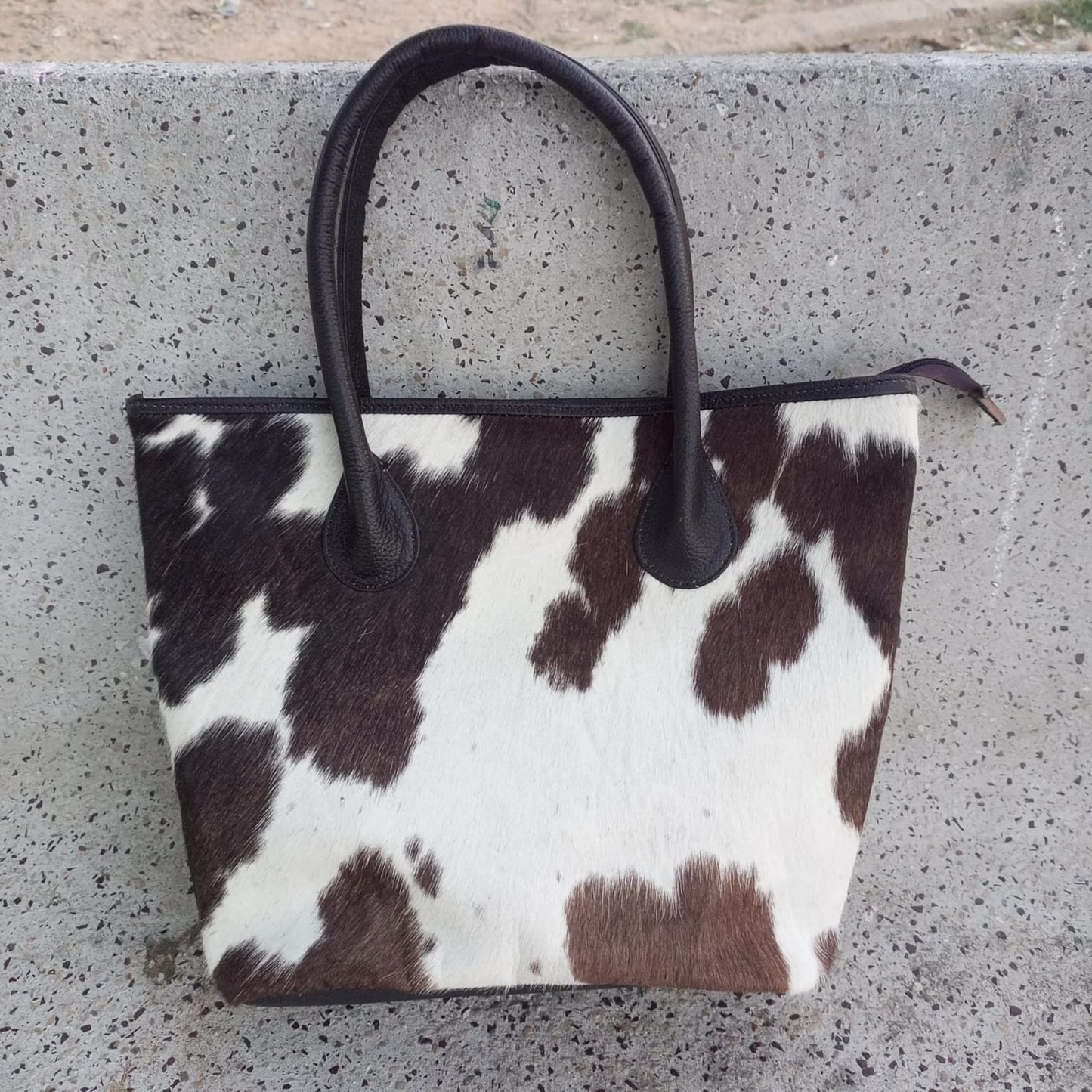 Exotic Spotted Cow Fur Tote Purse