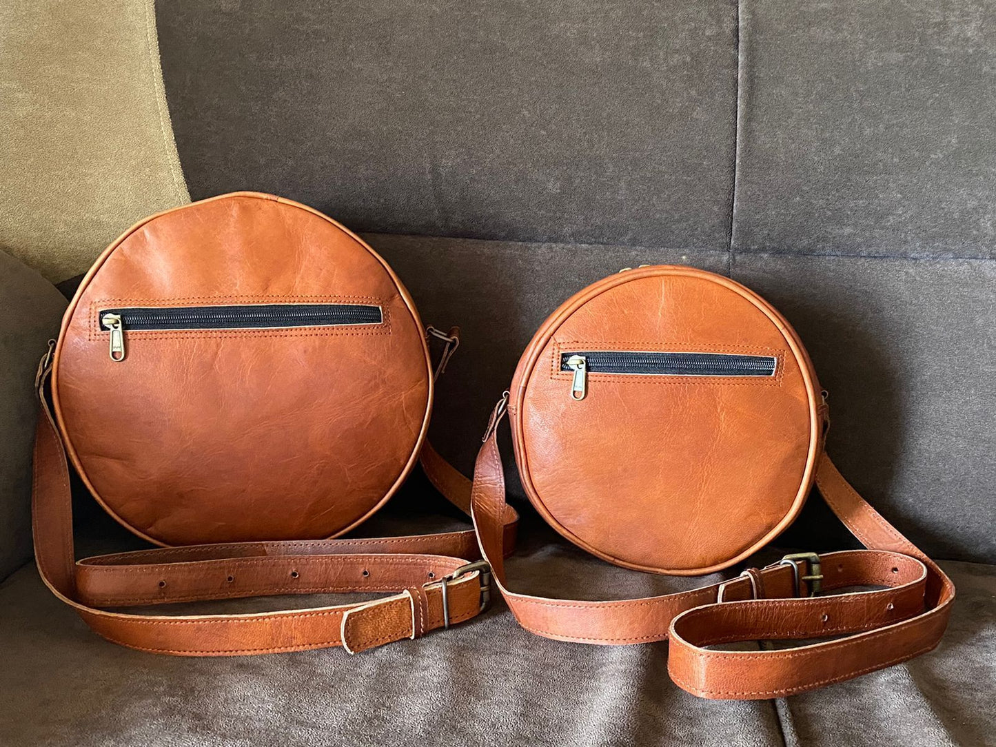 Leather sling crossbody bag messenger style