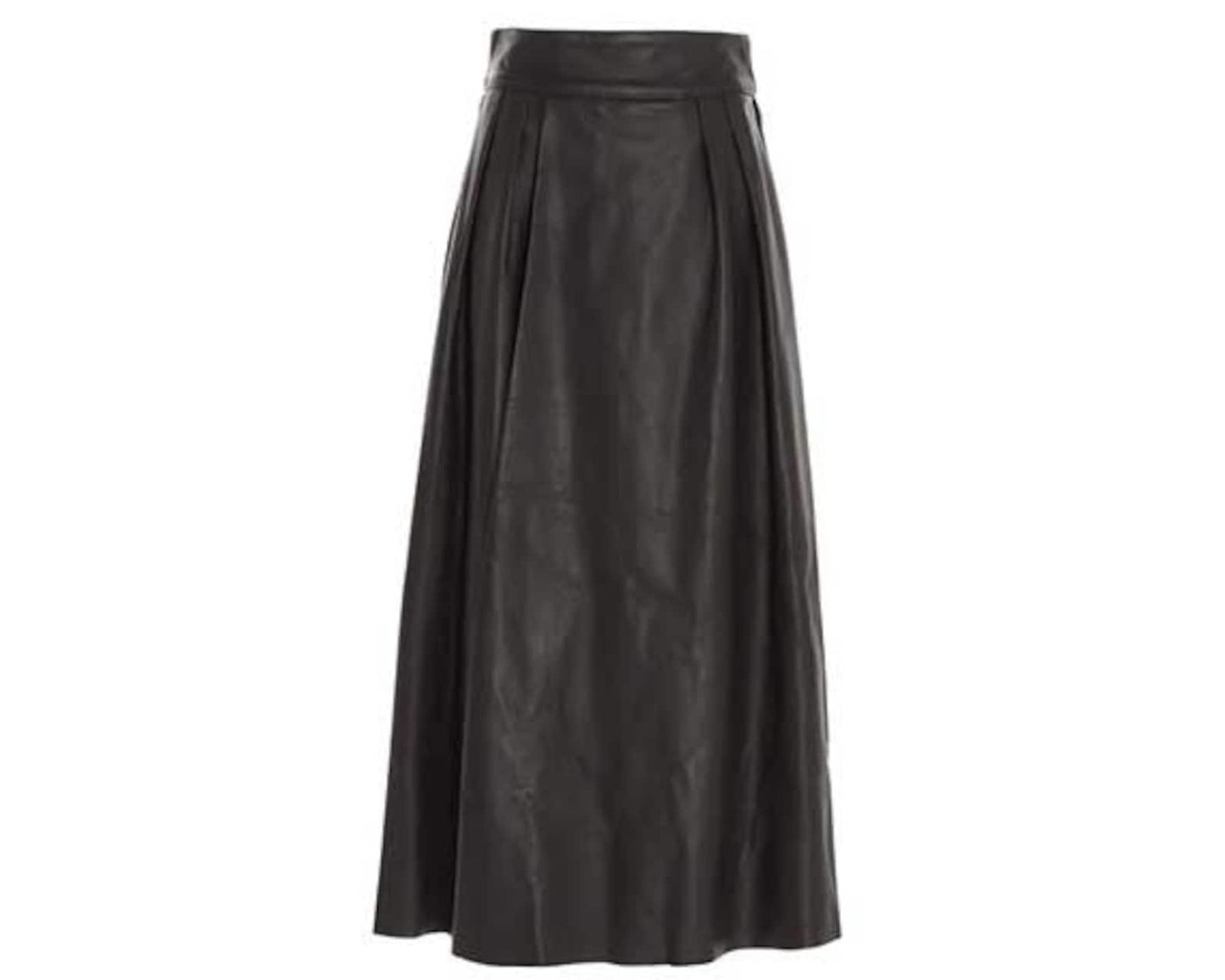 Real Genuine Women Leather Black Skirt