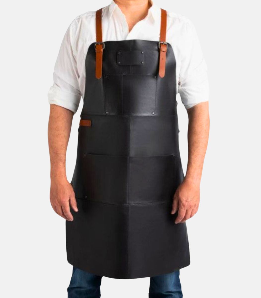 Black Leather Culinary Apron