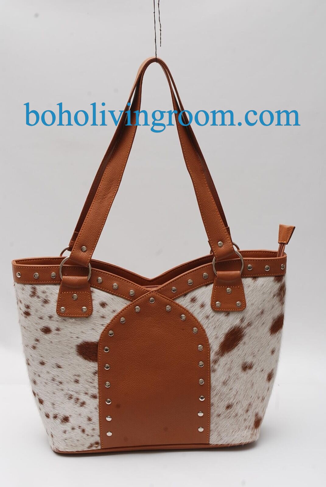 Speckled Natural Cowhide Brown Handbag