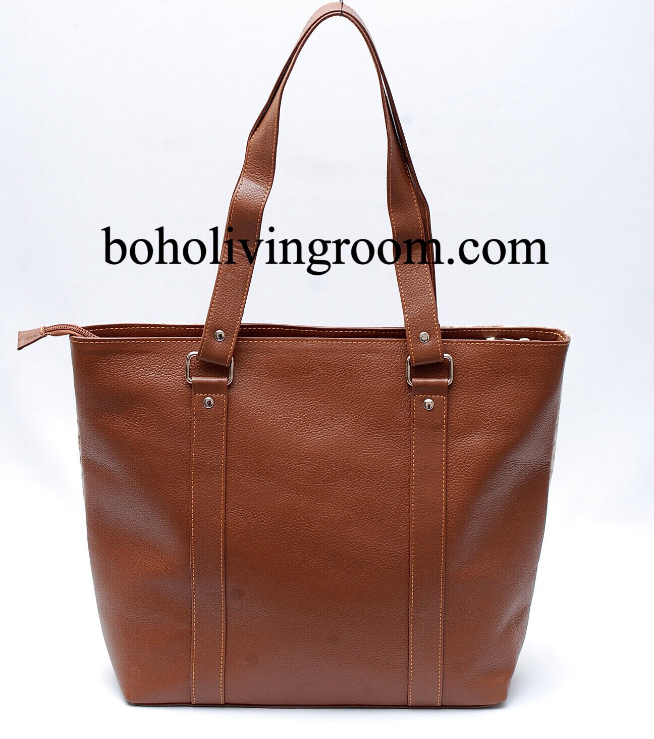 Brown White Cowhide Shoulder Purse