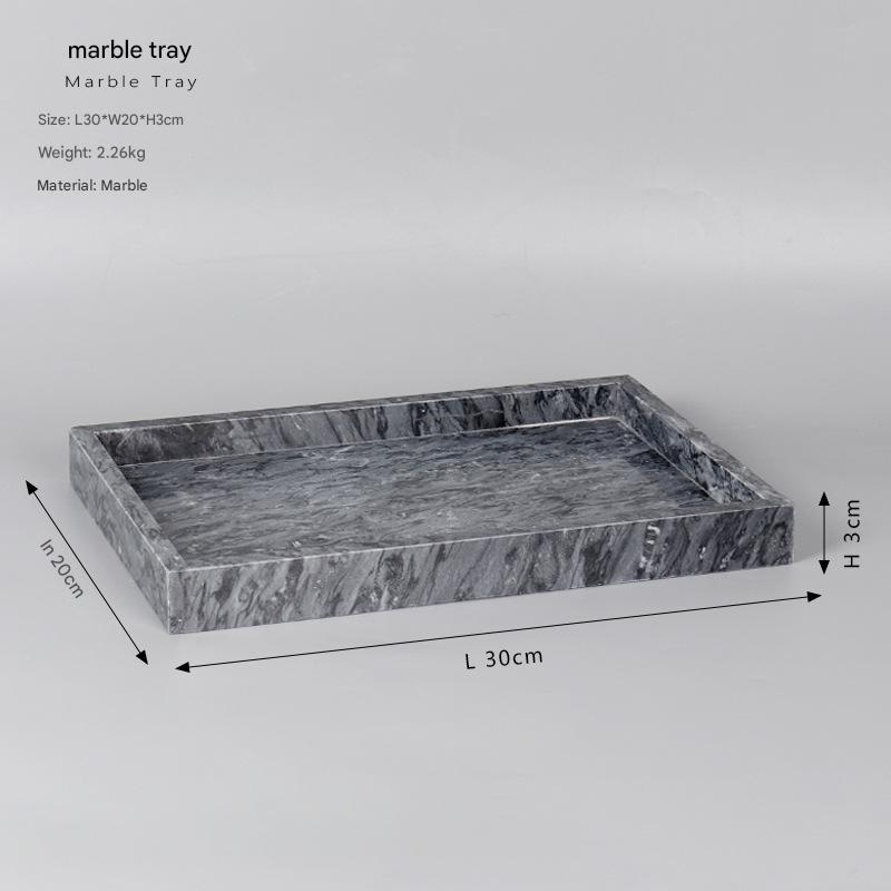 Black Natural Marble Bathroom Tray Luxury Hotel Vanity Organizer