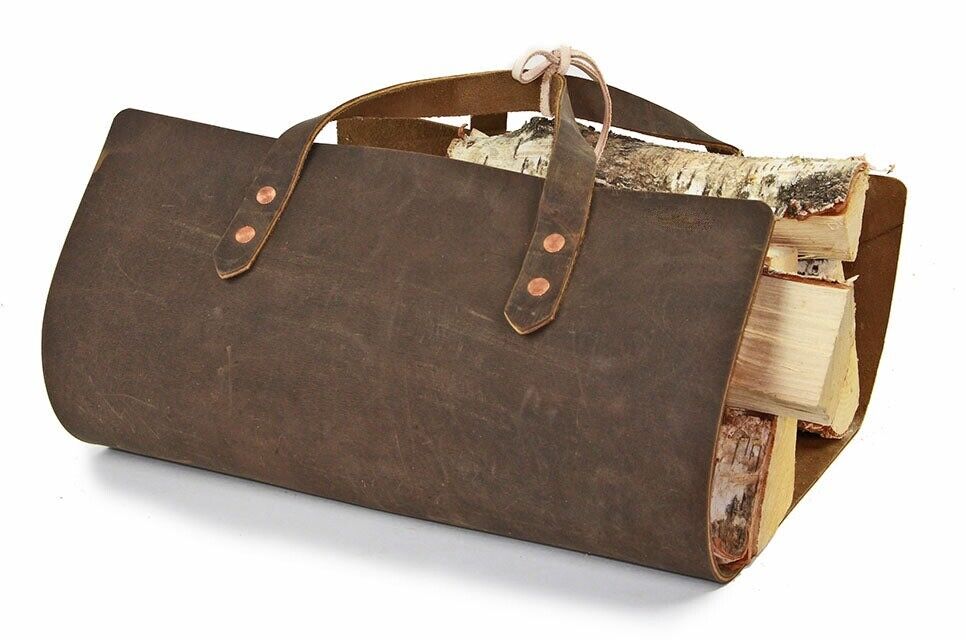 Genuine Leather Log Carrier
