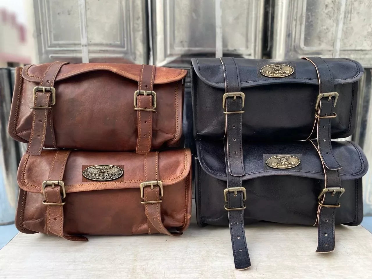 leather saddle bags bike