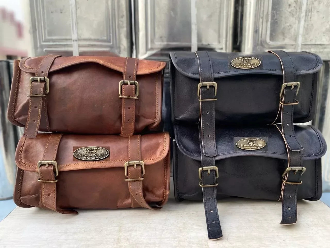 leather saddle bags bike