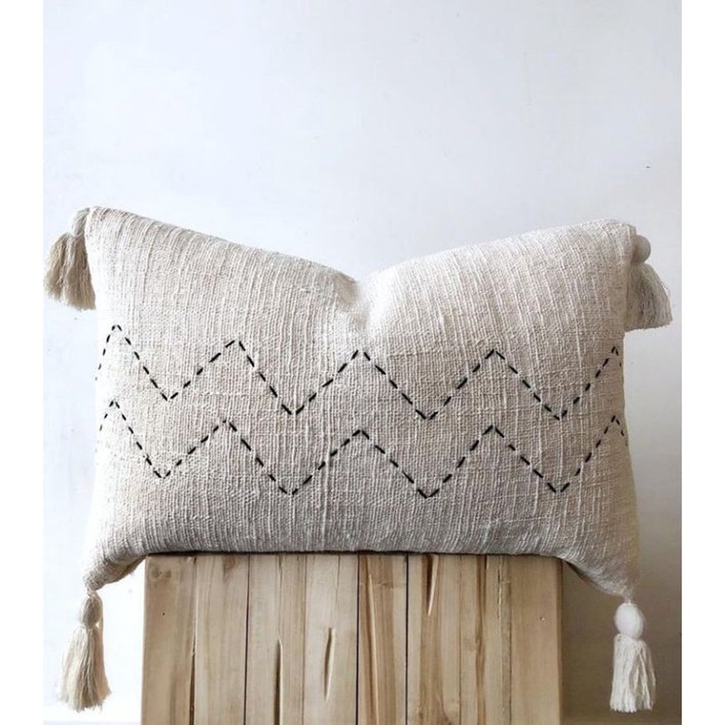 Balinese White nordic minimalist cushion cover