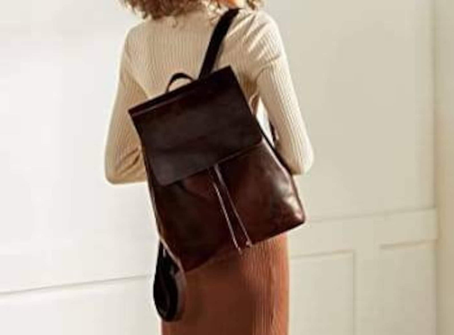 Handmade Leather Backpack Women