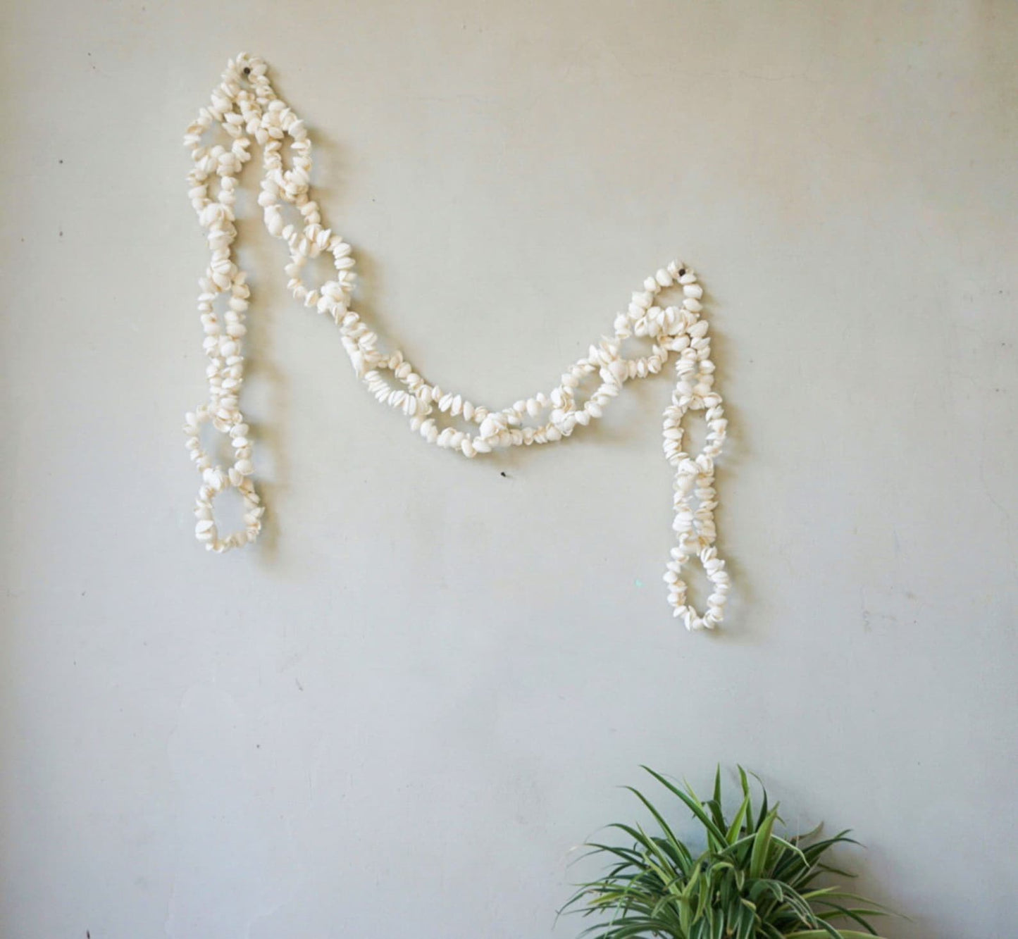 White sea shell chain boho decor urban style