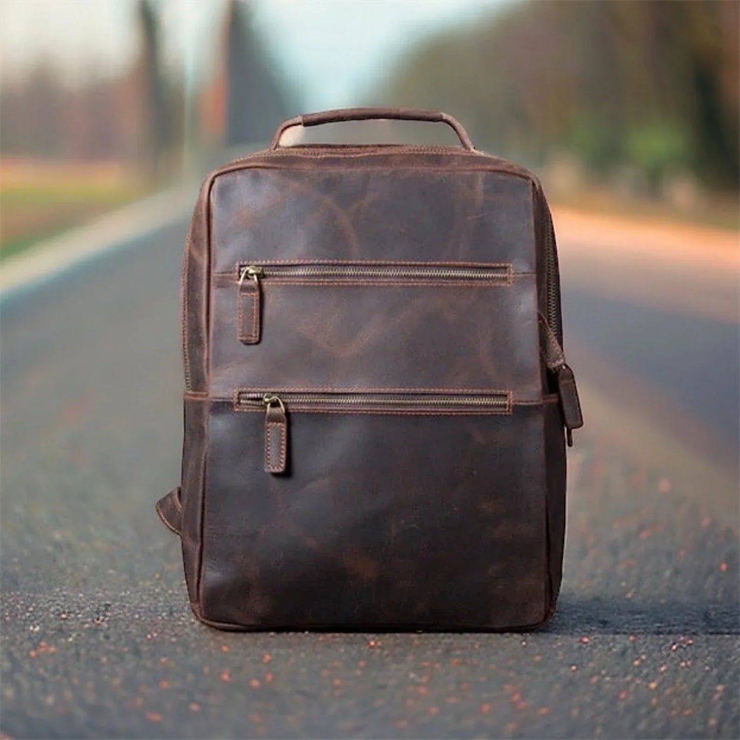 Full grain Cowhide Leather Backpack
