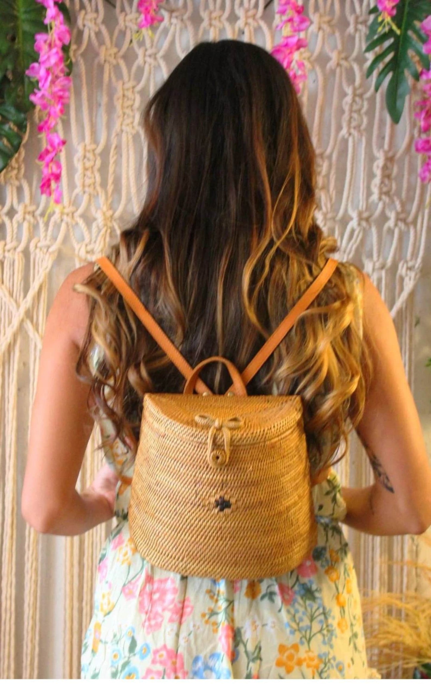 rattan backpack handmade