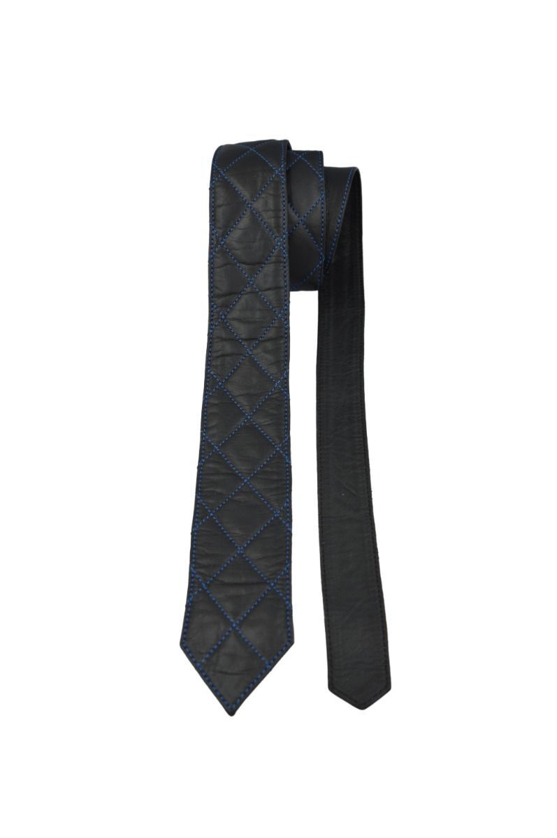 Genuine Leather Quilted Tie