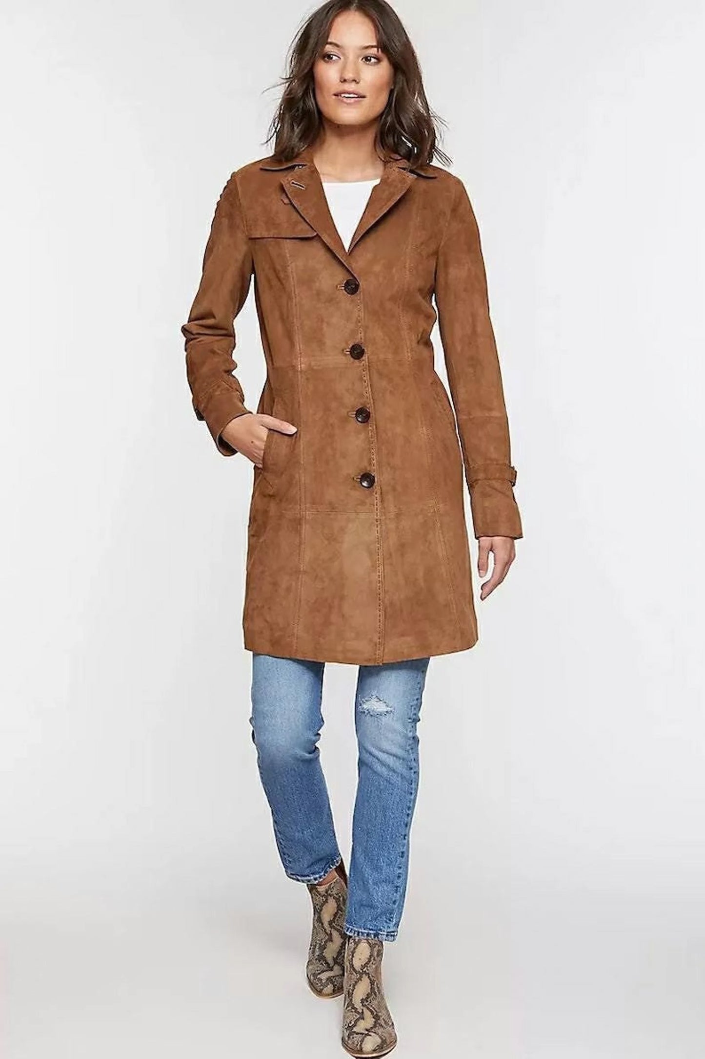 long real suede coats for women western