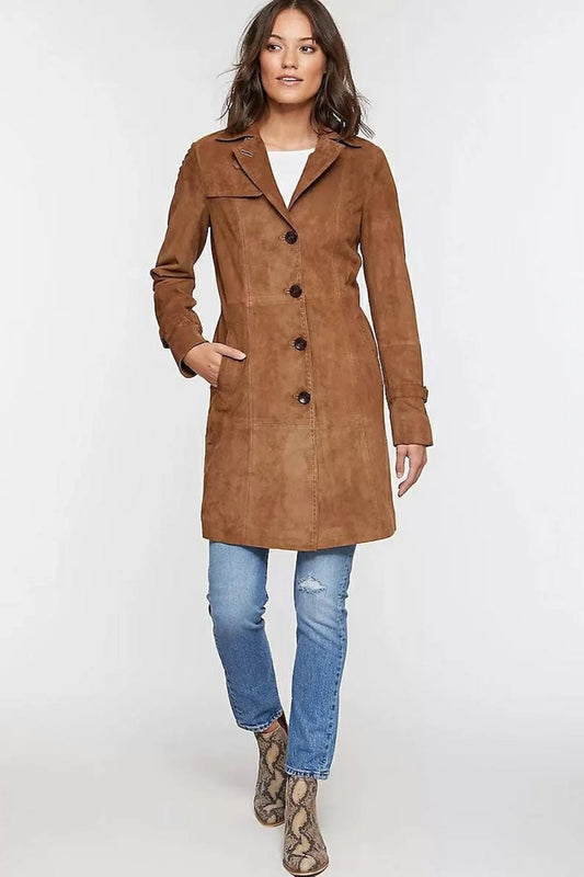 long real suede coats for women western