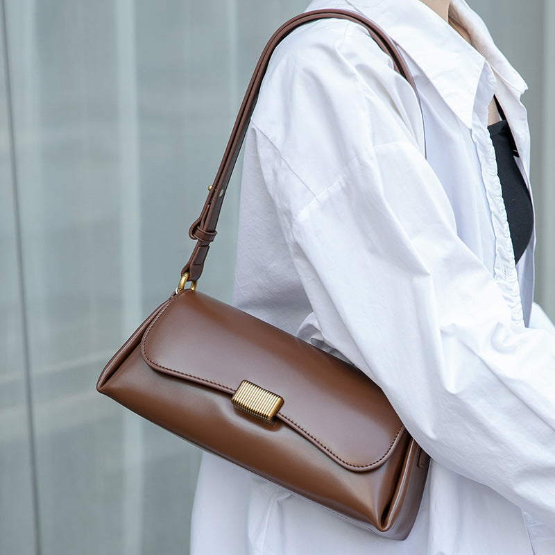 women genuine leather underarm bag