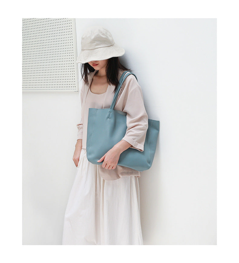 Women’s Big Large Genuine Leather Tote Shoulder Bag
