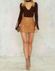 Genuine Leather Mini Tan Skirt
