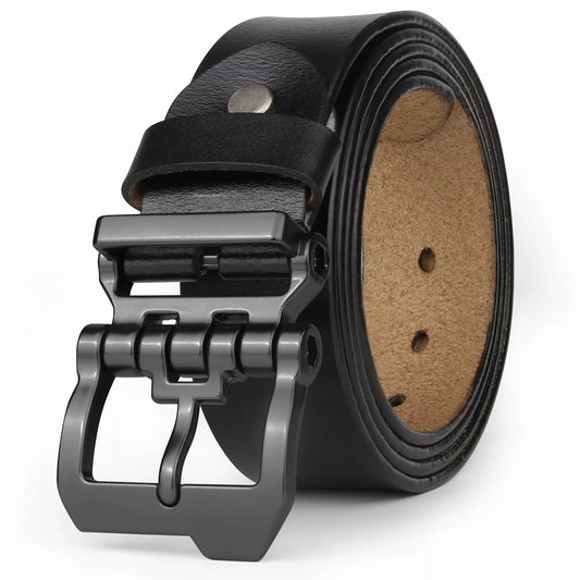 100% Real Leather Waist Belt for Jeans for Men