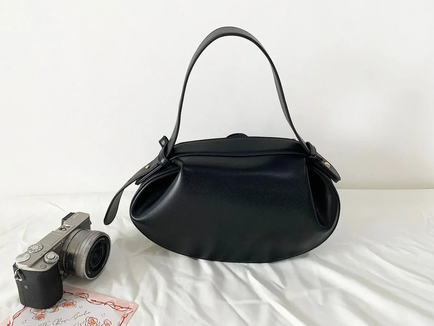 bag shoulder real leather Black