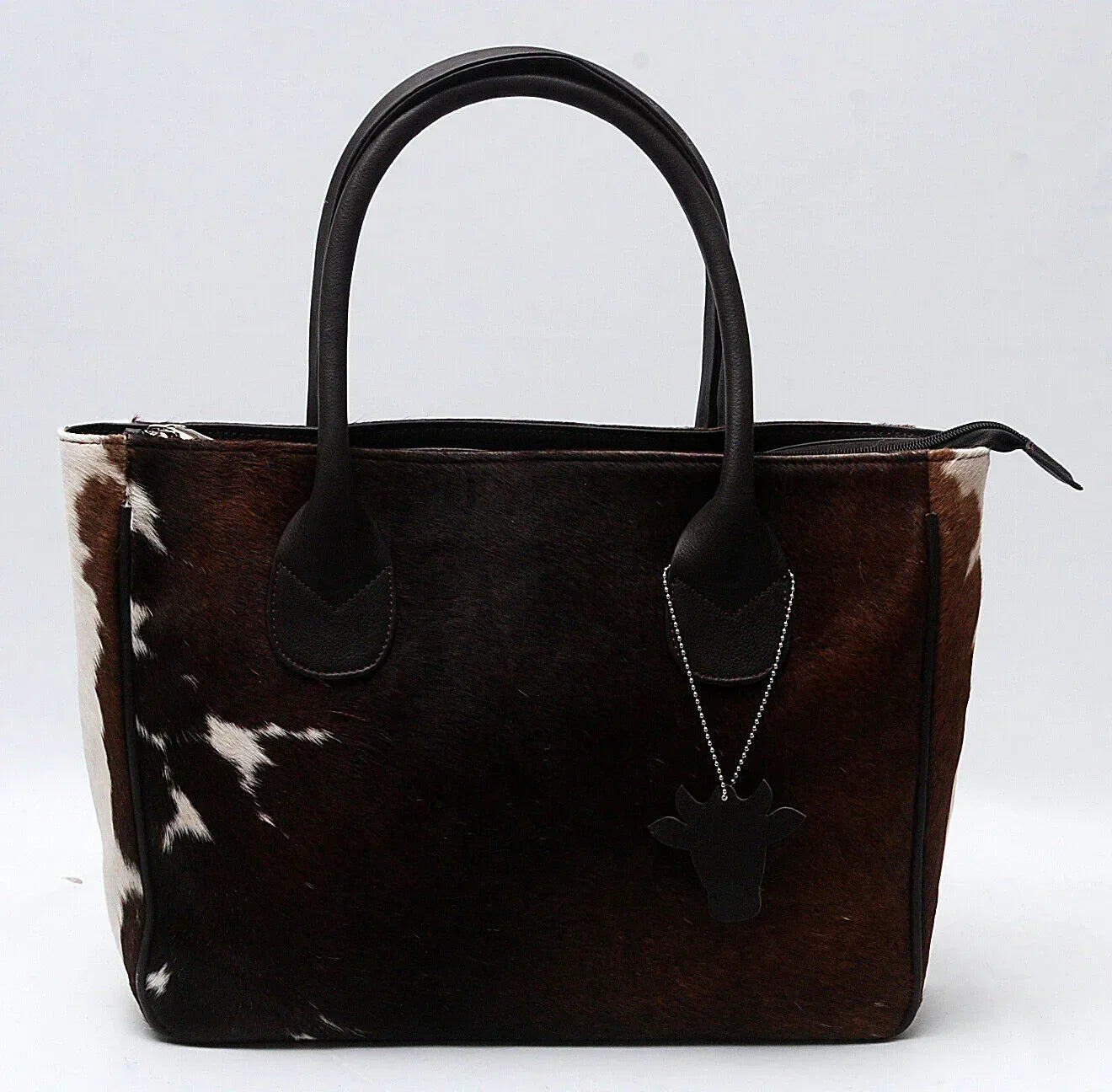 Large Dark Brown Cowhide Tote Bag