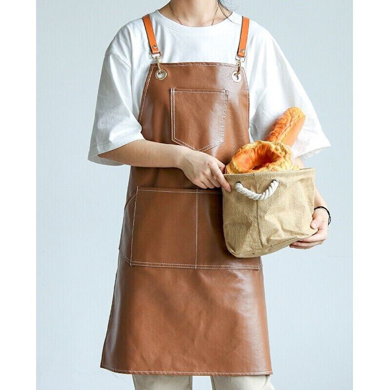 Brown Leather Apron BBQ Cooking