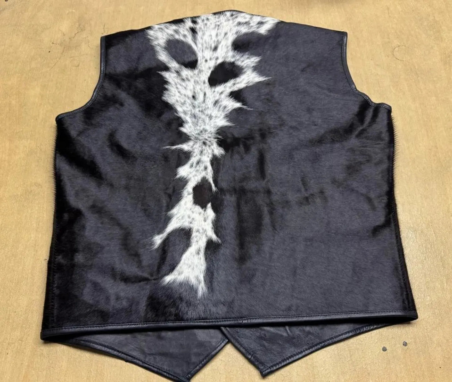 Cowhide Vest Black White
