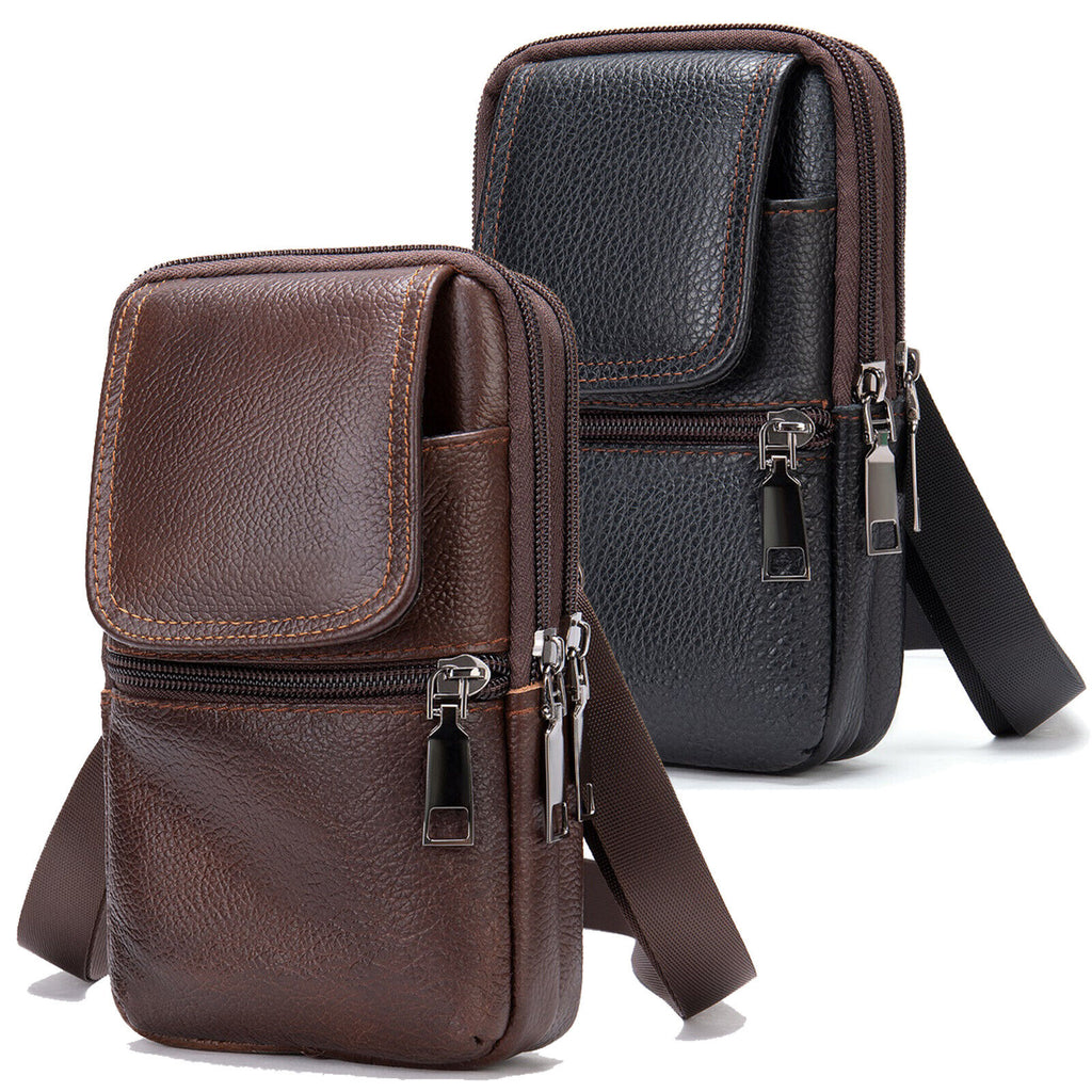 Men Shoulder Genuine Leather Bag Small Cross body