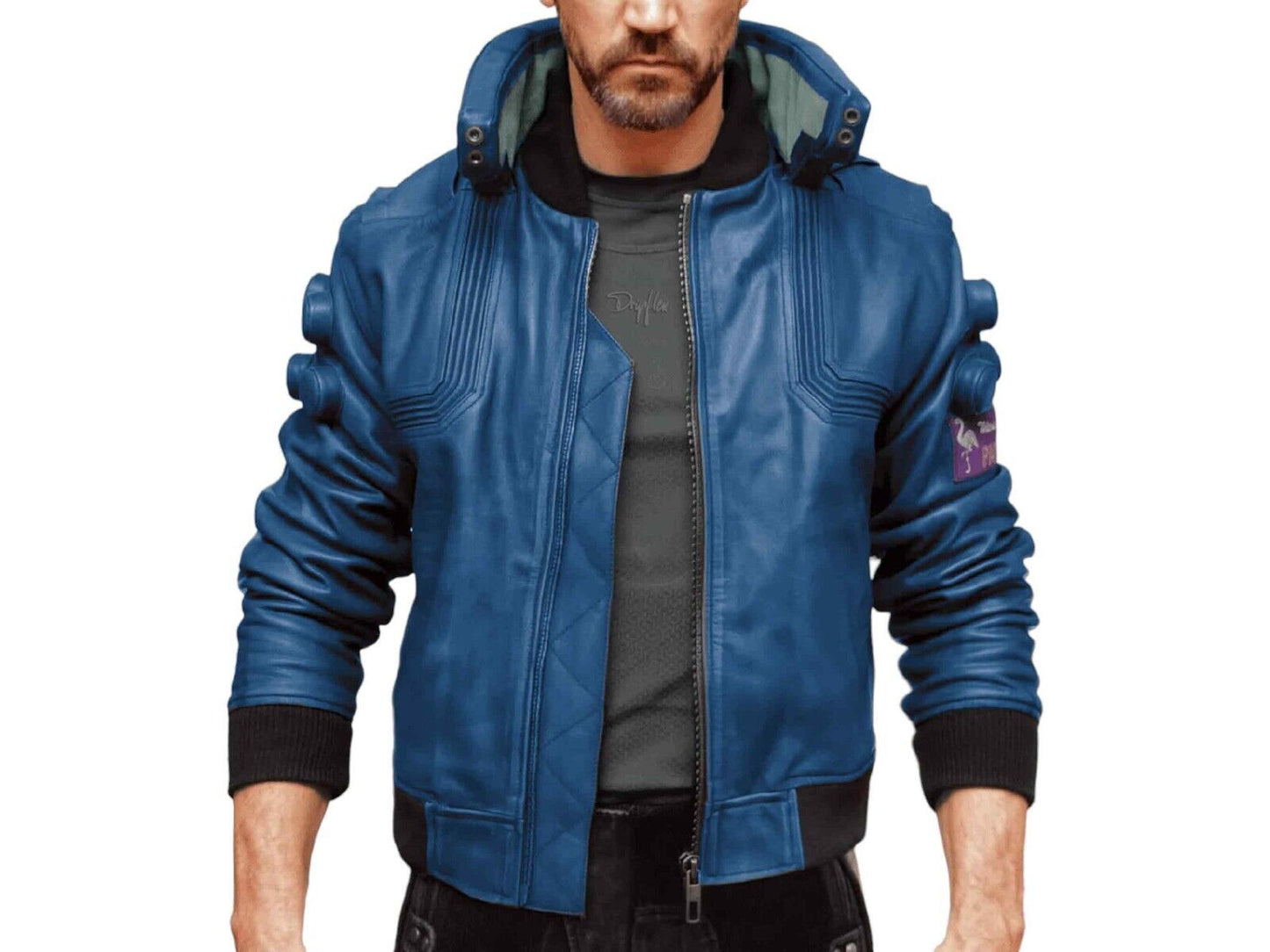 Blue Genuine Leather Jacket Men