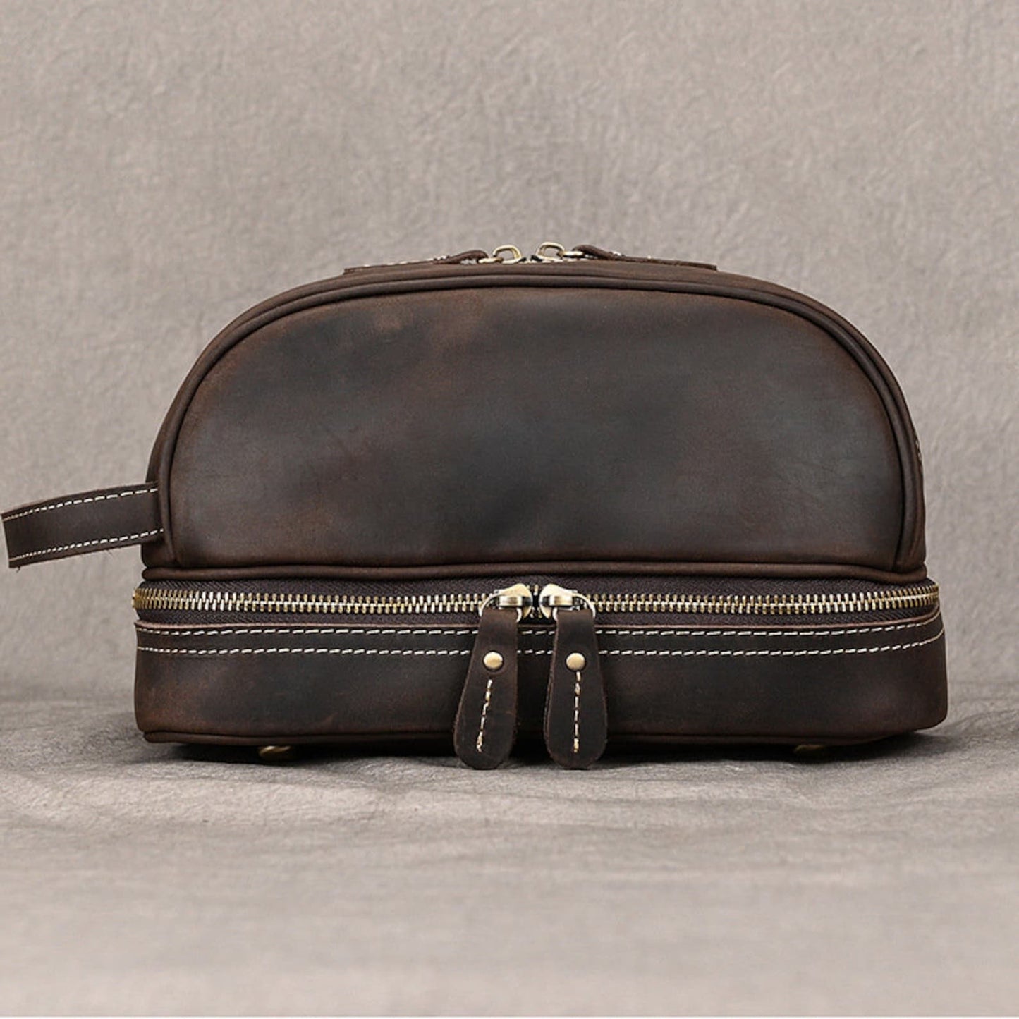 Genuine Leather Toiletry Bag Travel Case