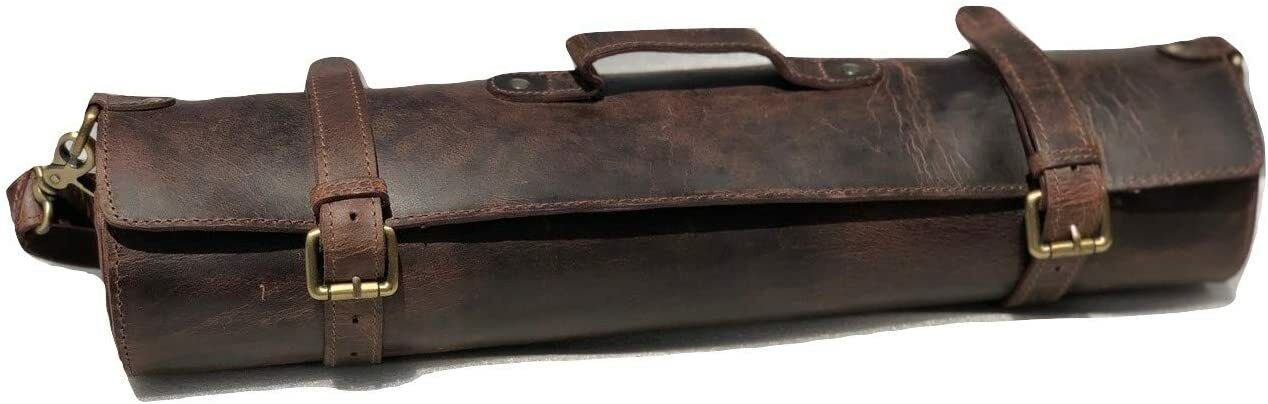 Leather Chef's Knife Holder Roll Organizer