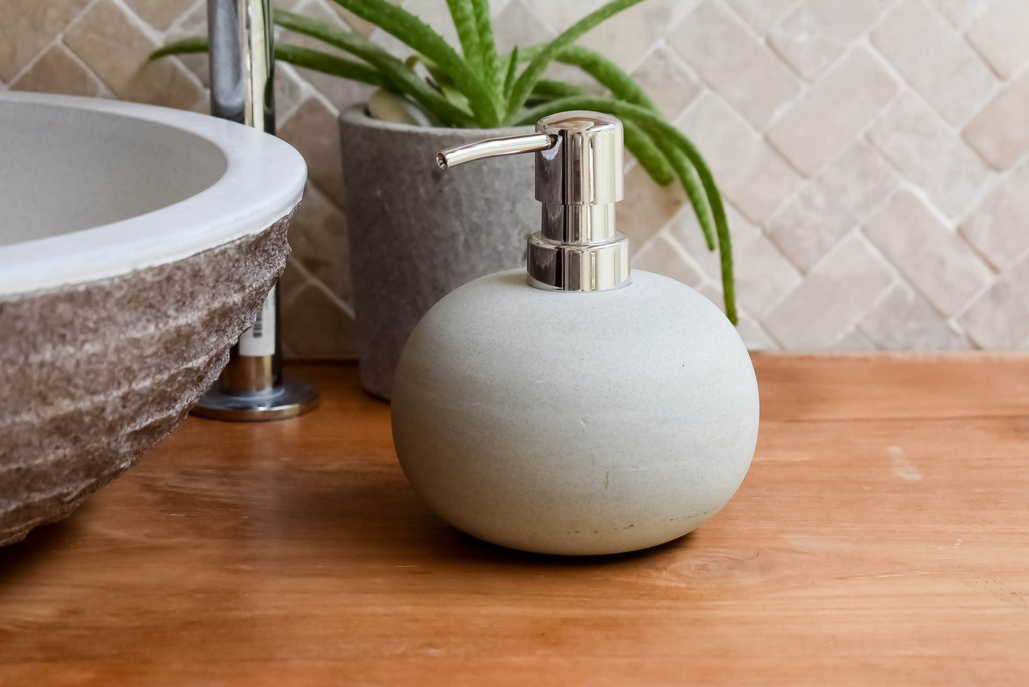 Natural Zeolite Stone Dispenser Oval Shade