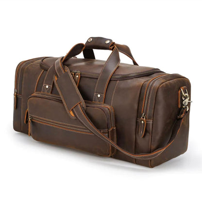 Real Genuine Leather Overnight Duffle Bag