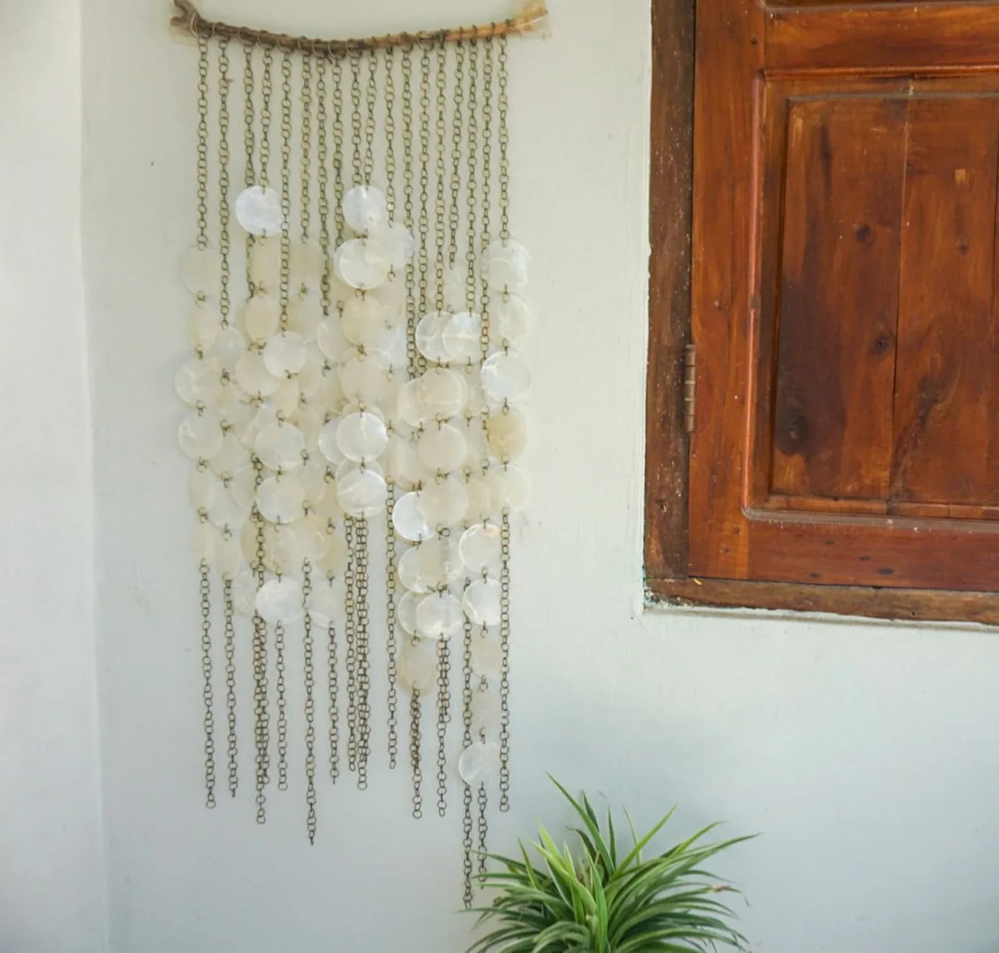 Bronze Chain And Capiz Shell Wall Decor
