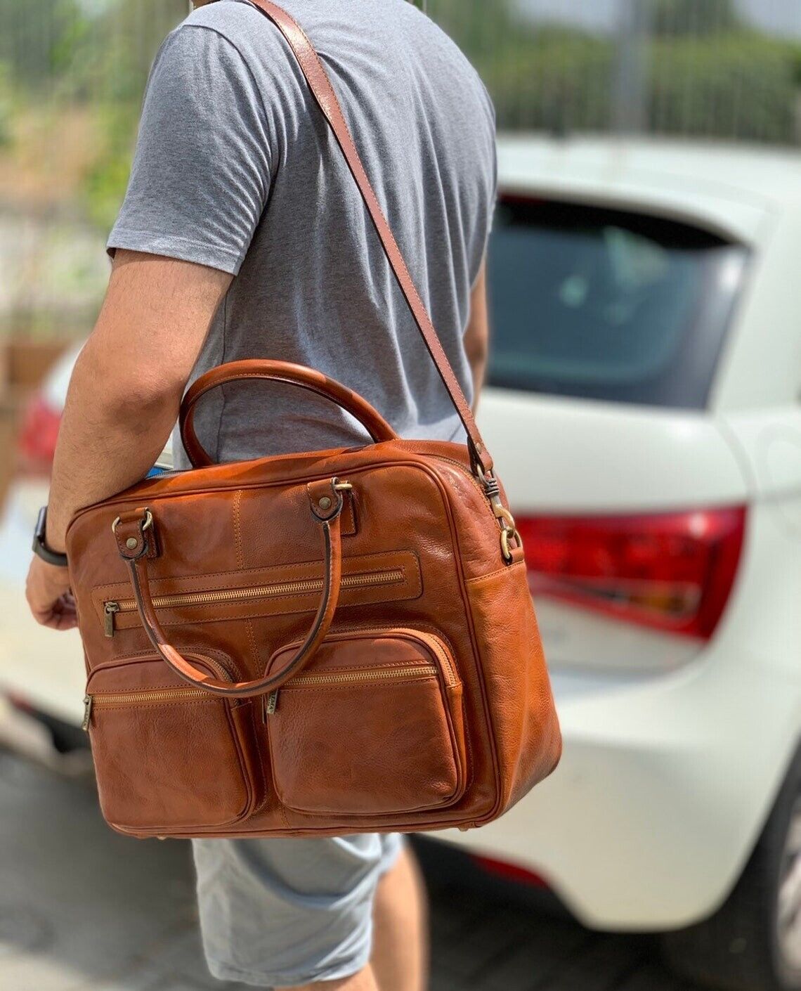 Brown Leather Briefcase Leather Laptop bag