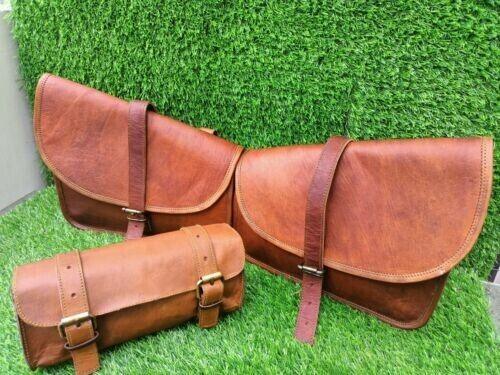 Brown Leather Motorbike Saddlebag