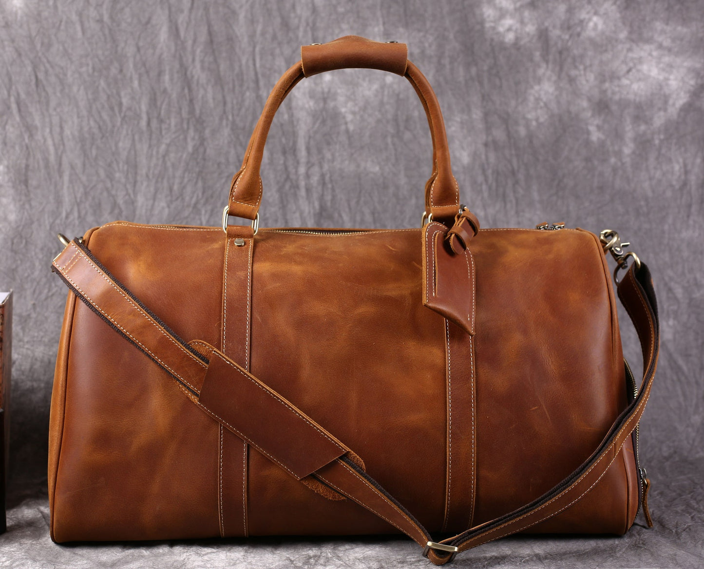 Genuine Leather Weekender Duffle Bag