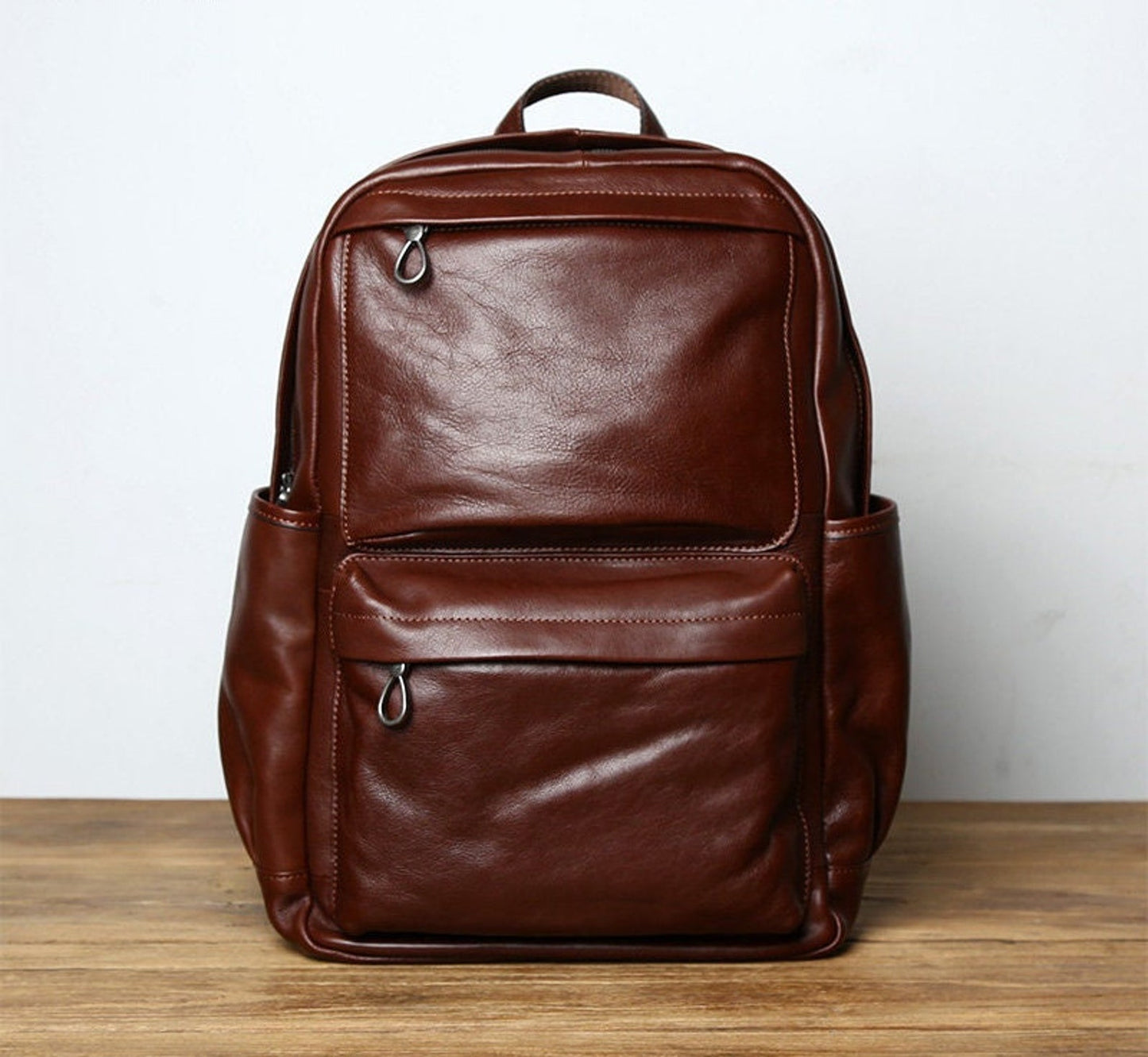 Retro Style Leather Backpack Rucksack