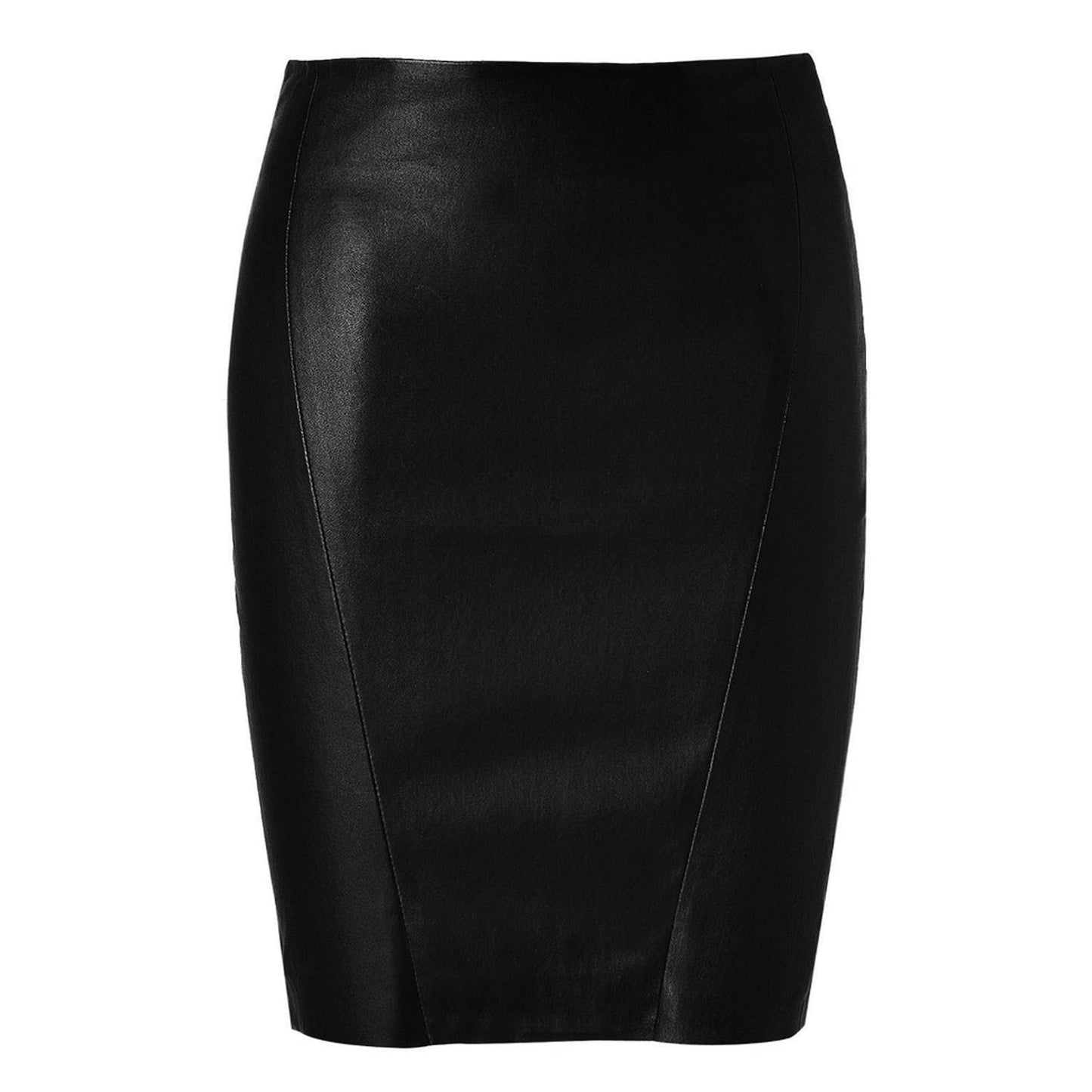 Original Sheep Leather Women Knee Length Skirt