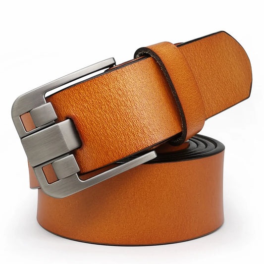 Rugged Men’s Real Cowhide Leather Belt