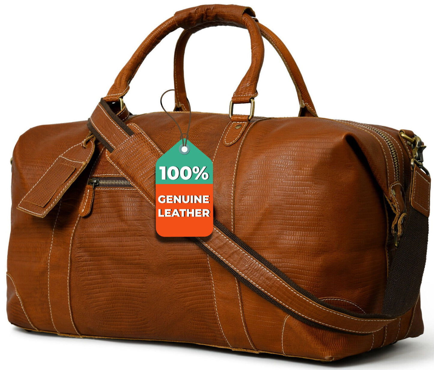 Genuine Full Grain Leather Duffle Bag for Men