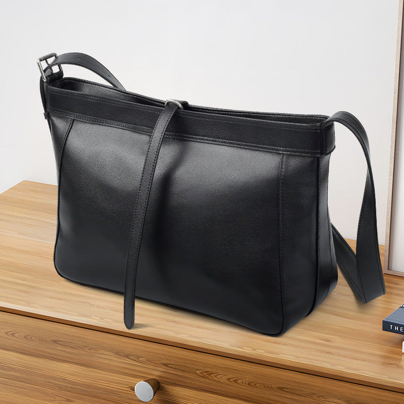 Genuine Leather Crossbody Messenger Bag for Men