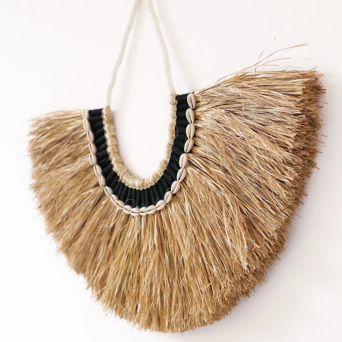 Raffia Sea Shells Woven Wall Hanging Decor