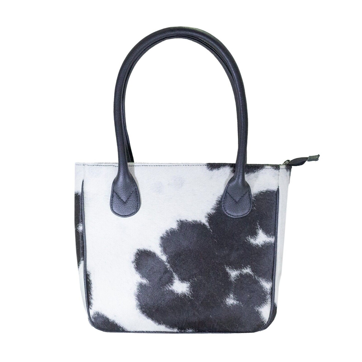 Black White Natural Cowhide Tote Bag