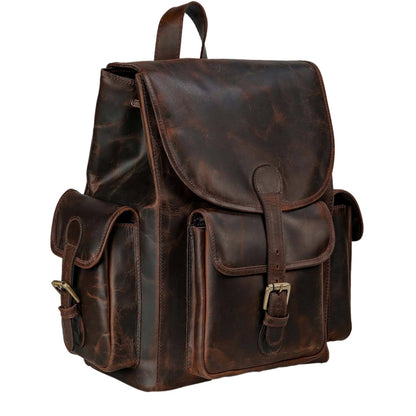 Black And Brown Leather Backpack