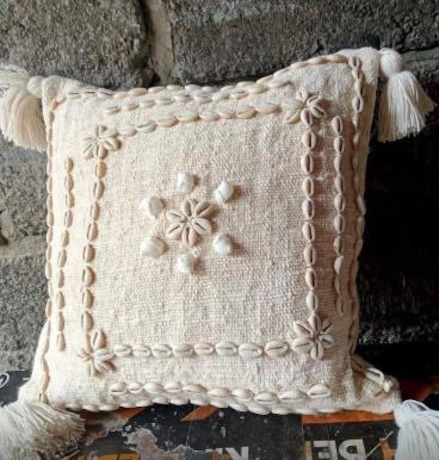 Cowrie Boho Sofa Pillow Cover
